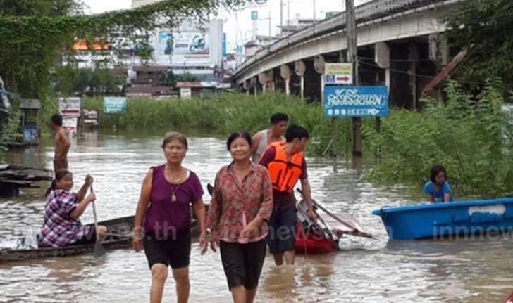 น้ำทะลักท่วม4ชุมชนวารินชำราบ100ครัวเรือน