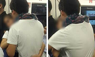 สลดใจ! นักศึกษาสาวให้แฟนหนุ่มกอดจูบบน BTS