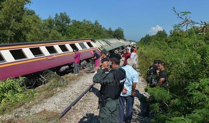 คืบรถไฟตกรางสงขลาพบหมุดยึดถูกถอดจากราง