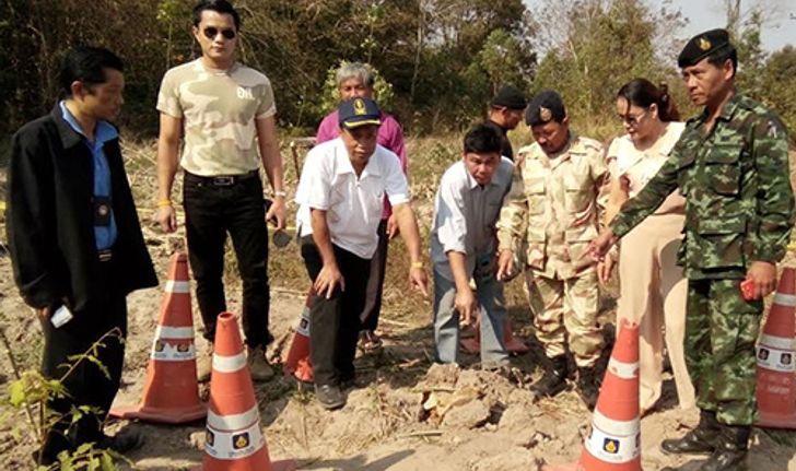 พบลูกระเบิดค.60ถูกฝังในไร่มันจ.อุบลราชธานี