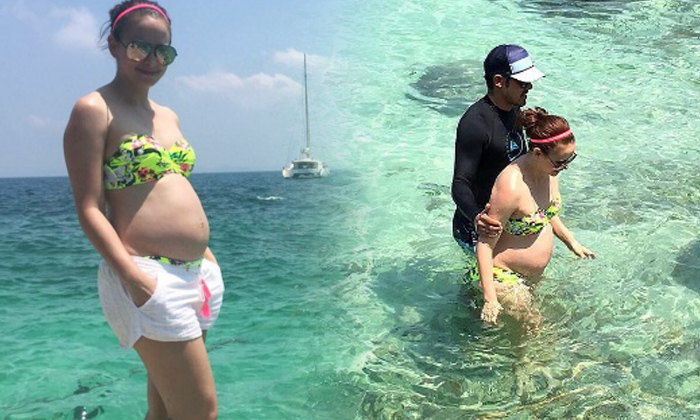 แอน อลิชา อุ้มท้อง 6 เดือน เที่ยวบำบัดบนเกาะส่วนตัว