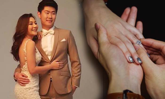 โรแมนติก เอ็ม บุษราคัม เผยภาพแหวนเพชรในวันถูกขอแต่งงาน