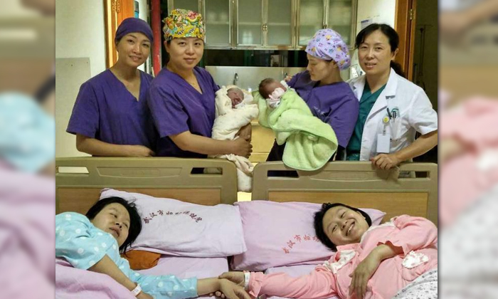 สุดอัศจรรย์ สาวจีนฝาแฝด คลอดลูกตัวเองในวันเดียวกัน