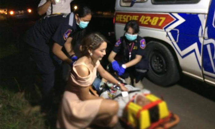 แชร์ชื่นชม สาวแต่งตัวสวย โดดช่วยชีวิตคนอุบัติเหตุกลางถนน