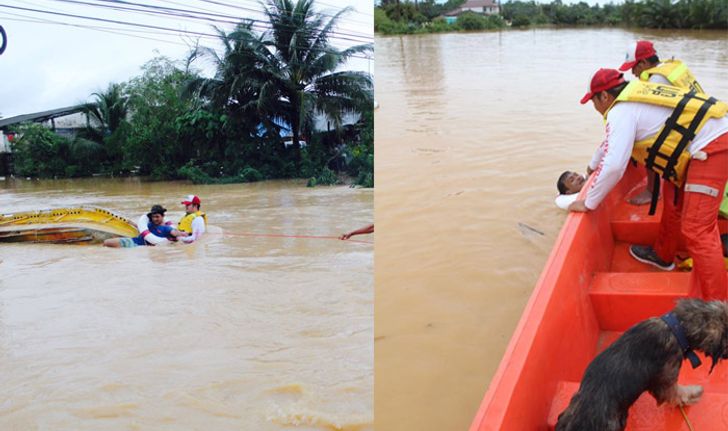 กู้ภัยเผยนาทีชีวิต ชาวบ้านถูกน้ำพัดเรือคว่ำ หวิดตายหมู่
