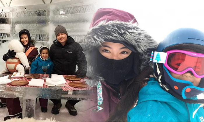 พลอย จินดาโชติ ลุยหิมะกับสามีและลูกๆ ที่ไม่ค่อยออกสื่อ