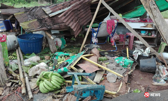 ช็อก! ช้างป่ายกโขลงปล้นร้านกล้วยทอด พังราบเป็นหน้ากลอง