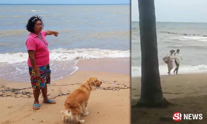 ชาวบ้านประณาม ฝรั่งอุ้มลูกหมาลงทะเล จับกดน้ำให้ตาย