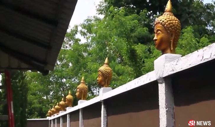 ชาวพุทธไม่สบายใจ ฝรั่งใช้เศียรพระพุทธรูป ตกแต่งกำแพงบ้านที่เชียงใหม่