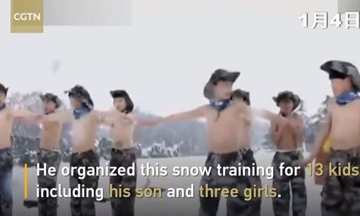 วิจารณ์สนั่น พ่อชาวจีนฝึกเด็กอย่างหนักกลางหิมะ