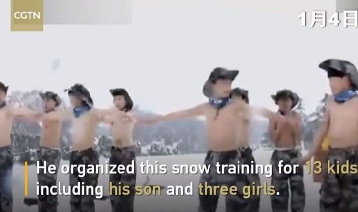 วิจารณ์สนั่น พ่อชาวจีนฝึกเด็กอย่างหนักกลางหิมะ