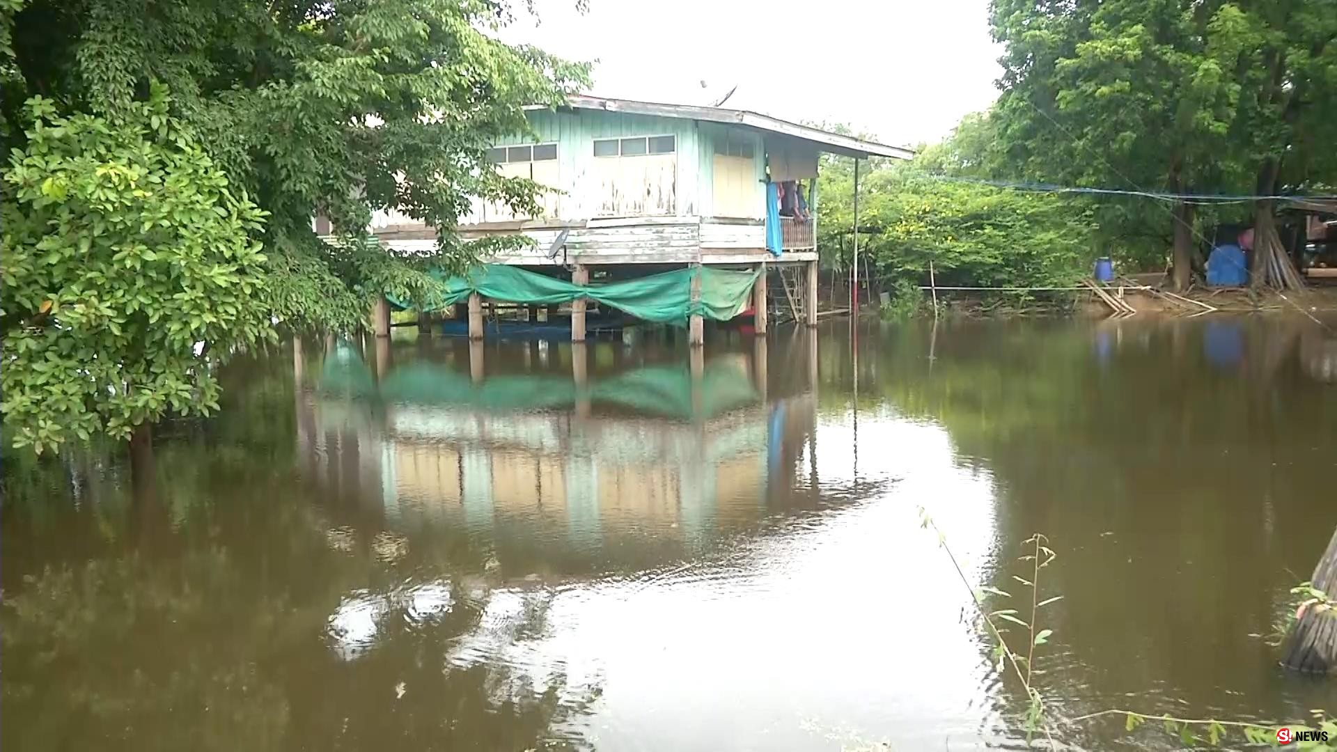 พิจิตรน้ำสะสมท่วมบ้านเรือน สะพานเชื่อมหมู่บ้าน