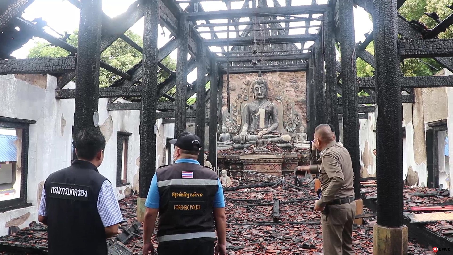 ตรวจสอบไฟไหม้โบสวัดลำปางอายุ112ปีต้องรื้อทิ้ง
