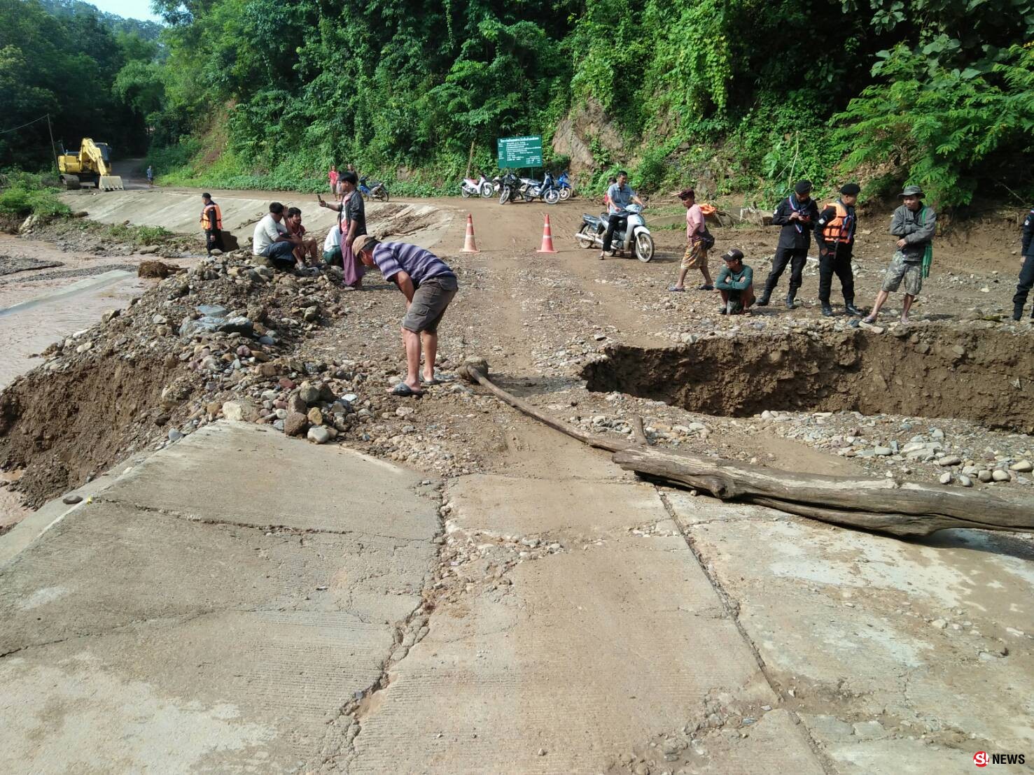 สะพานเข้าแม่สามแลบถูกตัดขาดอีกแล้ว