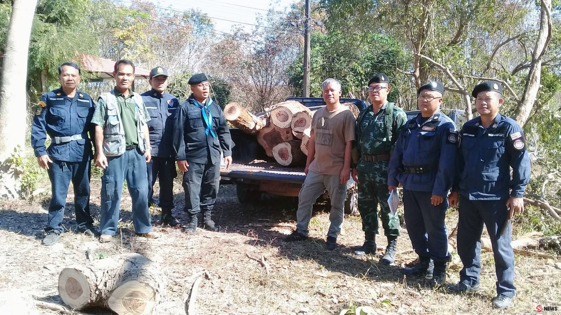 บึงกาฬ ลอบตัดไม้พะยูงข้างทาง นรข.ตรวจยึดเตรียมลงเรือส่งขายข้ามประเทศ