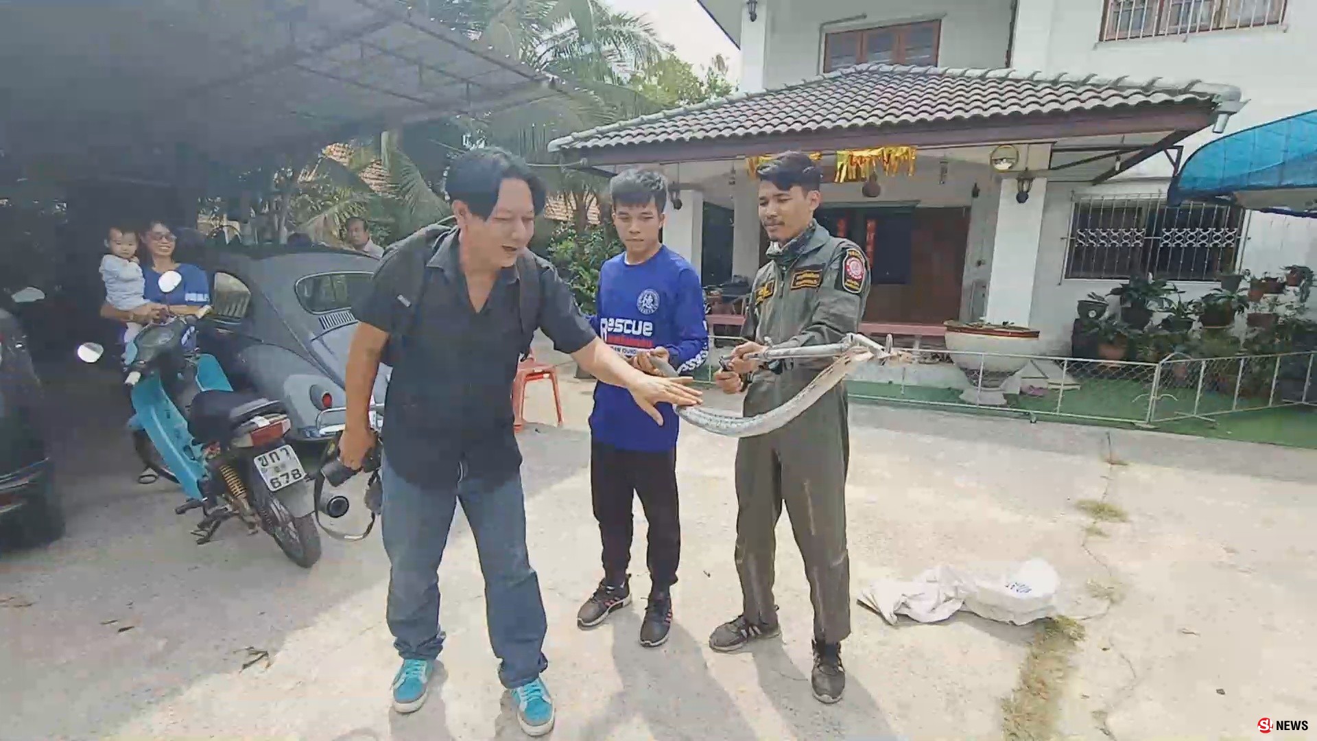 คอหวยต้องส่องงูเลื้อยเข้าบ้านของอดีตราชการเชื่อว่าจะได้โชคลาภ