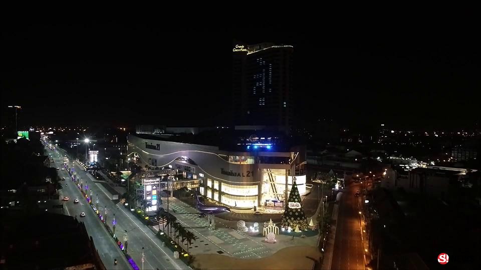 กำลังใจจากไฟตึก โรงแรม-ห้างดังพัทยา เปิดไฟเป็นคำว่า 