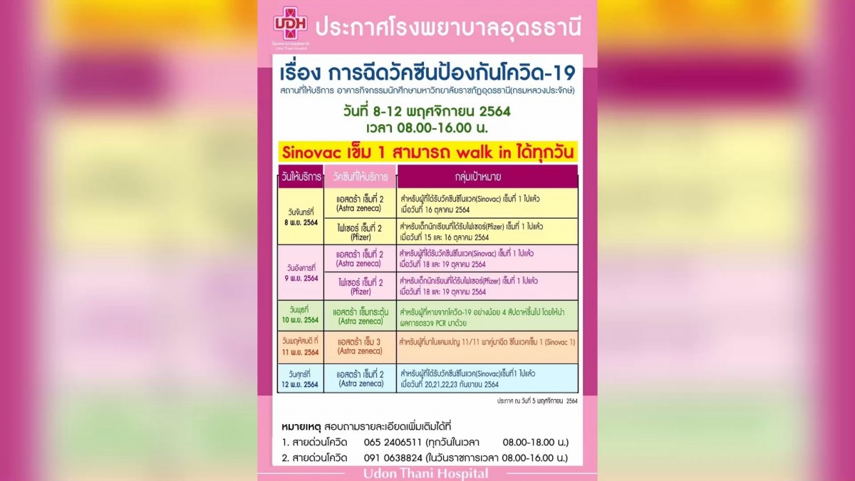 ผู้ว่าฯ อุดรธานีแจงดราม่า แคมเปญฉีดวัคซีน 11.11 ลัดคิวคนลงทะเบียนยังไม่ได้ฉีกสักเข็ม