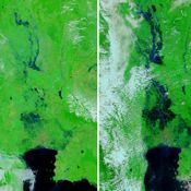 ภาพถ่ายดาวเทียม น้ำท่วมกรุงเทพฯ