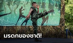 อีกหนึ่งบทบาท! "บัวขาว" สอนมวยไทยทหารใหม่บรรยากาศสุดคึกคัก (ภาพ)