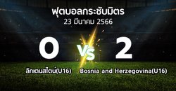 ผลบอล : ลิกเตนสไตน์(U16) vs Bosnia and Herzegovina(U16) (ฟุตบอลกระชับมิตร)