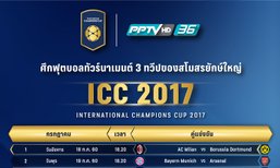 พีพีทีวี เปิดโผแมตช์ ICC 2017 ขนเกมระดับโลกมาเพียบ “เอล กลาซิโก้” “ดาร์บี้แมนเชสเตอร์”