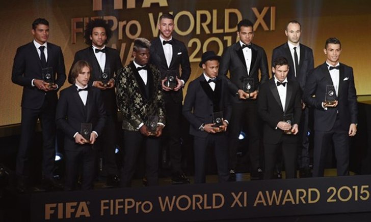 เผยโฉม 11 แข้ง "ทีมยอดเยี่ยมฟีฟ่า 2015"