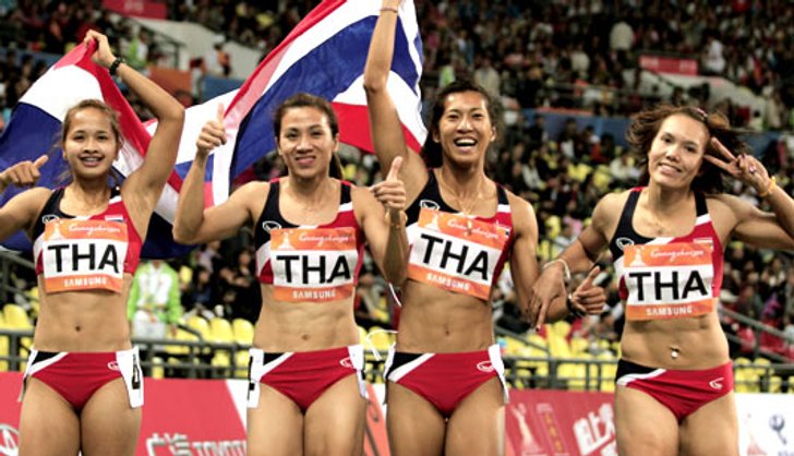ไต้ฝุ่นสาวไทยผงาดทอง4x100 ทีมชายได้แค่ทองแดง