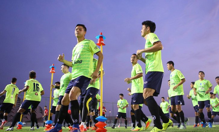 ประมวลภาพช้างศึกซ้อมเข้ม ก่อนดวลกาตาร์วันนี้