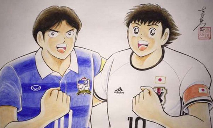 คนเขียนซึบาสะวาดภาพสุดพิเศษก่อนเกมไทยดวลญี่ปุ่น