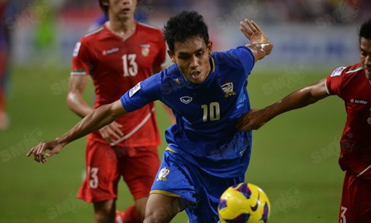 ไทยอัดหม่องเละ 4-0 มุ้ยแฮตทริกพาไทยเข้าตัดเชือกทีมแรก