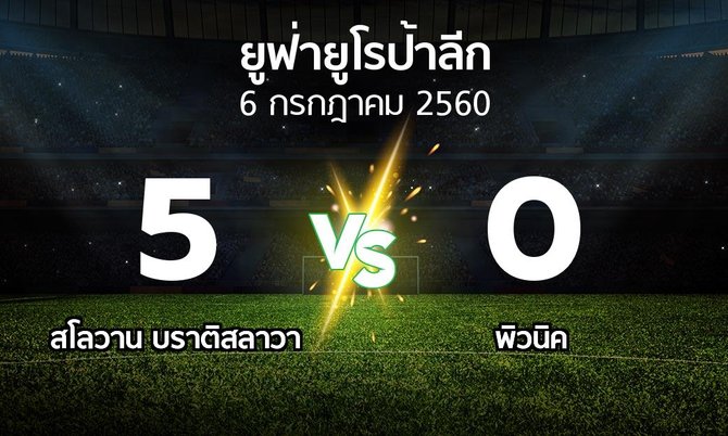 ผลบอล : บราติสลาวา vs พิวนิค (ยูฟ่า ยูโรป้าลีก 2017-2018)
