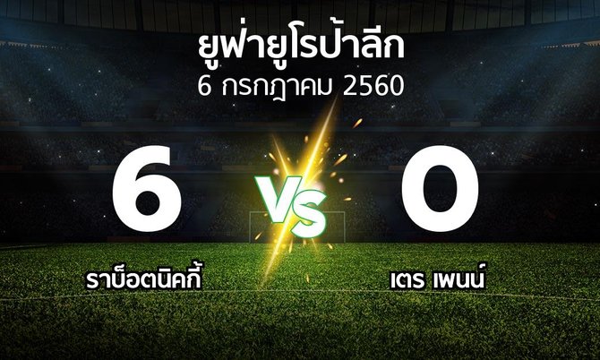 ผลบอล : ราบ็อตนิคกี้ vs เตร เพนน์ (ยูฟ่า ยูโรป้าลีก 2017-2018)