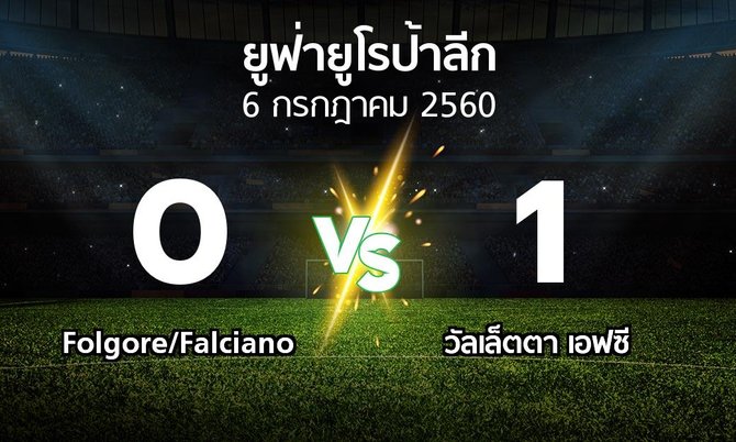 ผลบอล : Folgore/Falciano vs วัลเล็ตตา เอฟซี (ยูฟ่า ยูโรป้าลีก 2017-2018)
