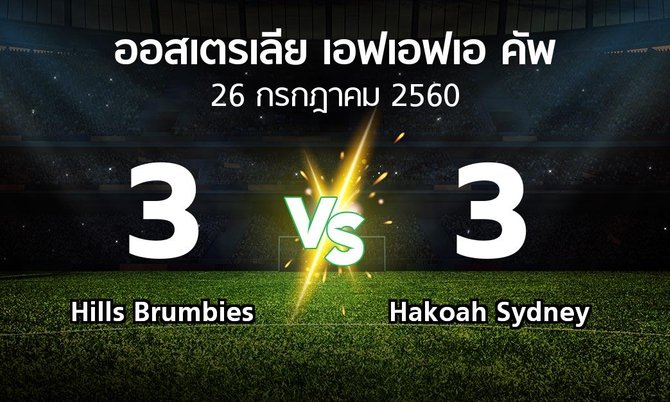 ผลบอล : Hills Brumbies vs Hakoah Sydney (ออสเตรเลีย-เอฟเอฟเอ-คัพ 2017)