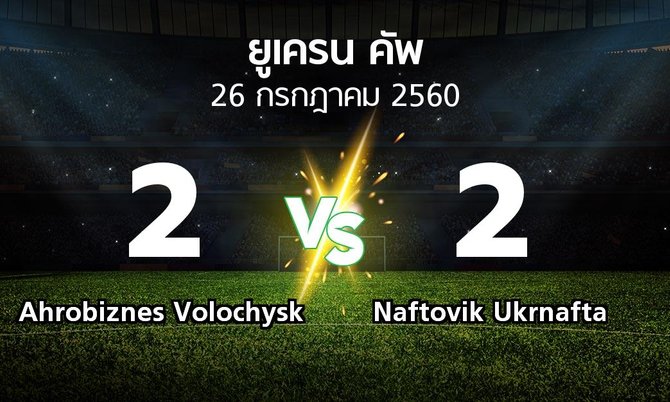 ผลบอล : Ahrobiznes Volochysk vs Naftovik Ukrnafta (ยูเครน-คัพ 2017-2018)