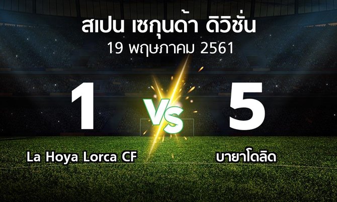 ผลบอล : La Hoya Lorca CF vs เรอัล บายาโดลิด (สเปน-เซกุนด้า-ดิวิชั่น 2017-2018)