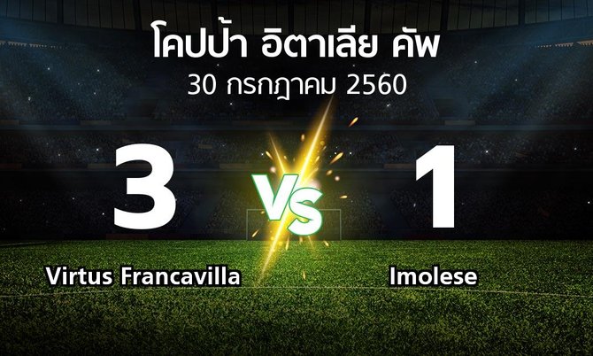 ผลบอล : Virtus Francavilla vs Imolese (โคปป้าอิตาเลียคัพ 2017-2018)