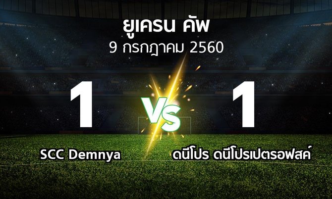 ผลบอล : SCC Demnya vs ดนีโปร  (ยูเครน-คัพ 2017-2018)