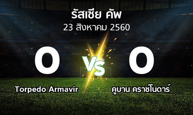 ผลบอล : Torpedo Armavir vs คูบาน คราซ์โนดาร์ (รัสเซีย-คัพ 2017-2018)