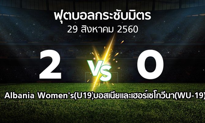 ผลบอล : Albania Women's(U19) vs บอสเนียและเฮอร์เซโกวีนา(WU-19) (ฟุตบอลกระชับมิตร)