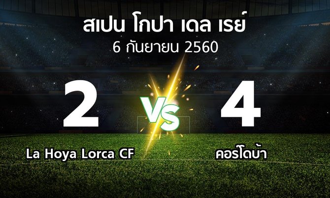 ผลบอล : La Hoya Lorca CF vs คอร์โดบ้า (สเปน-โกปาเดลเรย์ 2017-2018)