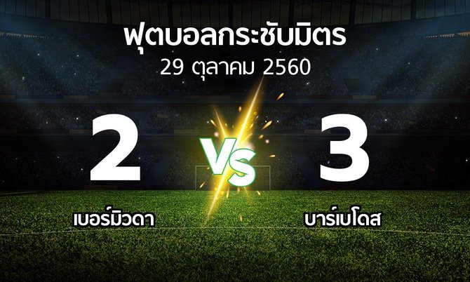 ผลบอล : เบอร์มิวดา vs บาร์เบโดส (ฟุตบอลกระชับมิตร)