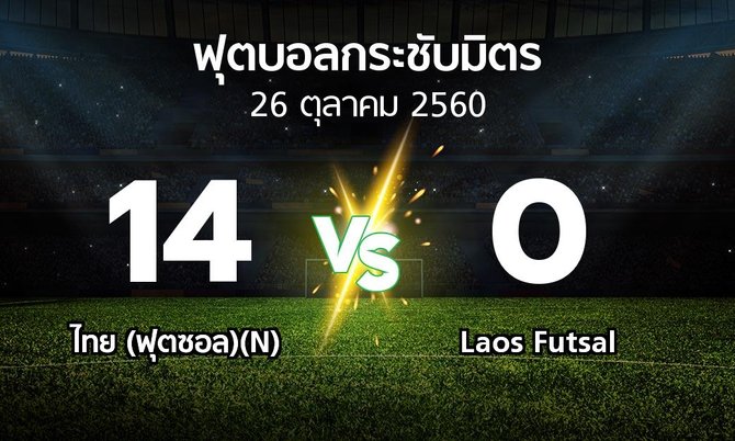 ผลบอล : ไทย (ฟุตซอล)(N) vs Laos Futsal (ฟุตบอลกระชับมิตร)