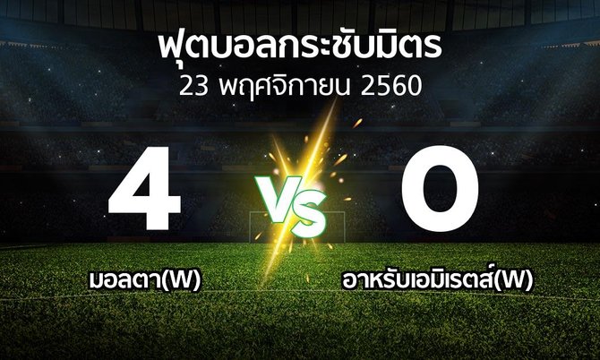 ผลบอล : มอลตา(W) vs อาหรับเอมิเรตส์(W) (ฟุตบอลกระชับมิตร)