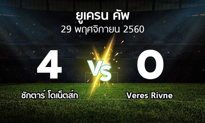 ผลบอล : ชักตาร์ฯ vs Veres Rivne (ยูเครน-คัพ 2017-2018)