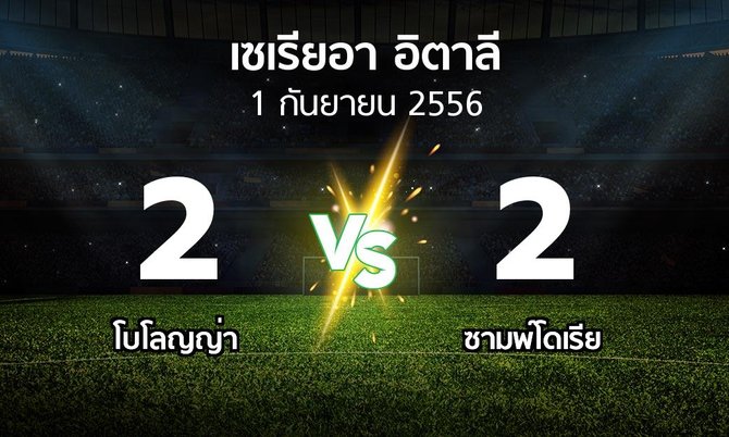 รายงานการแข่งขัน : โบโลญญ่า vs ซามพ์โดเรีย (Seria A 2013-2014)