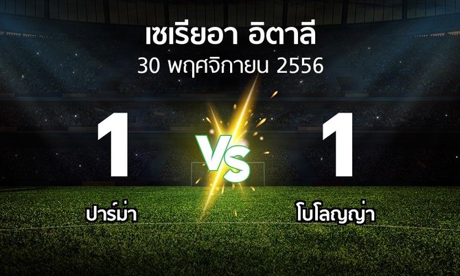 รายงานการแข่งขัน : ปาร์ม่า vs โบโลญญ่า (Seria A 2013-2014)