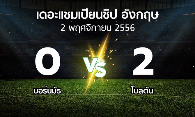 รายงานการแข่งขัน : บอร์นมัธ vs โบลตัน (The Championship 2013-2014)