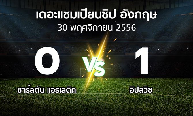 รายงานการแข่งขัน : ชาร์ลตัน แอธเลติก vs อิปสวิช (The Championship 2013-2014)